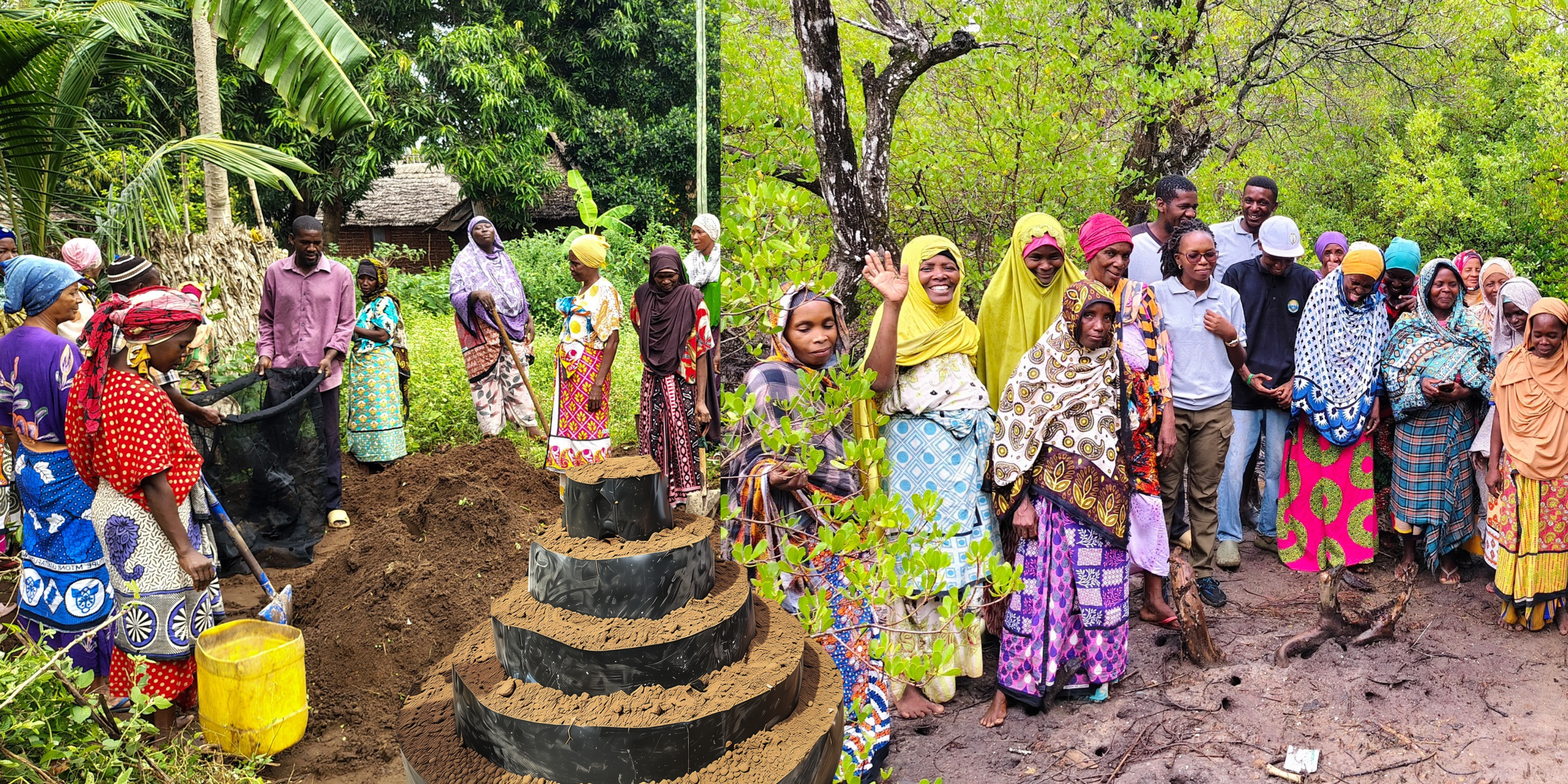 Majoreni community members participating in regenerative agriculture activities