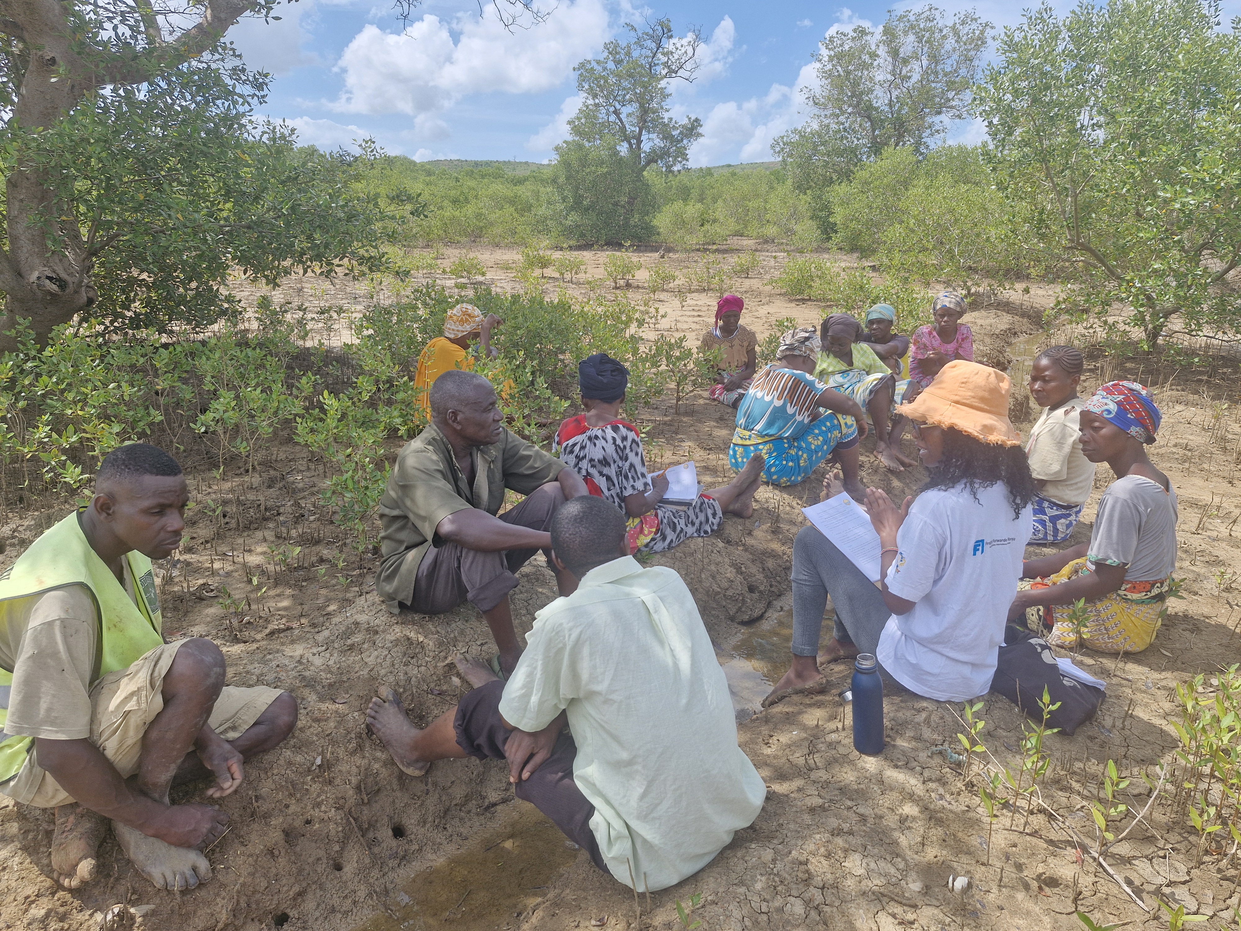Community discussion on mariculture and mangrove conditions in Mwawesa